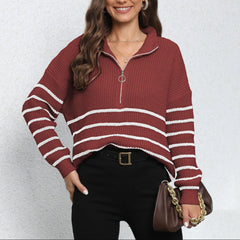 MOCK NECK LANGARM ZIP-UP PULLOVER | MODERNER STIL, KOMFORTABEL, VIELSEITIG in Burgunderrot