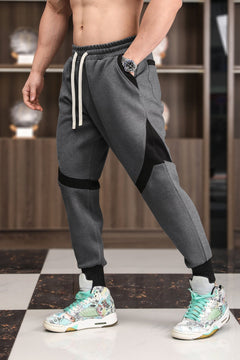Elian | Farbblock Jogginghose in Dunkelgrau