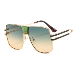 Quadratische Unisex Sonnenbrille mit Verlaufsgläsern in Grün