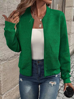 Minimalistische Übergangsjacke für Damen | Lässig in Grün