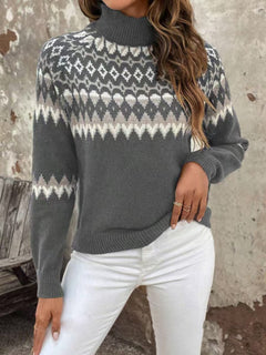 ISLÄNDISCHER ROLLRINGPULLOVER | WARM, STILVOLL, BEQUEM in Grau