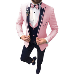 Slim Fit Hochzeitsgast Anzug für Herren | 3-Teilig in Rosa