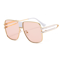Quadratische Unisex Sonnenbrille mit Verlaufsgläsern in Beige