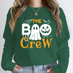 Damen Sweatshirt mit Halloween-Thema und kreativem Grafikdruck in Dunkelgrün