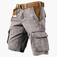 Herren-Cargo-Shorts im Vintage-Stil und Cargo-Taschen in Grau