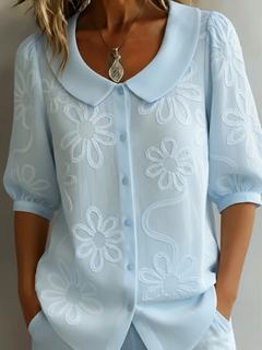 Livia | Elegante Soft-Touch-Bluse für Damen in Blau