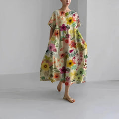 Ophelia- Bohemian Kurzarmkleid Für Damen in Mehrfarbig 6