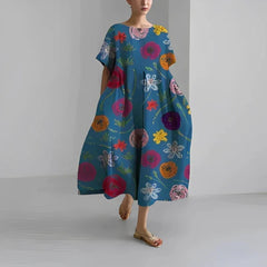 Ophelia- Bohemian Kurzarmkleid Für Damen in Mehrfarbig 4