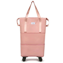 OrdnungMeister™ Stressfreies Reisen und Packen in Rosa mit Rädern