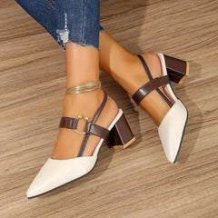 Damen Pumps Blockabsatz | Elegante Passform in Weiß