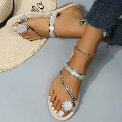 Natalie® | Sandalen mit Schneeflockenmuster in Grau