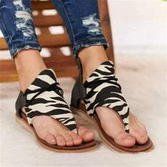 Natasha® | Damensandalen im nostalgischen Retro-Stil in Schwarz-Weiß