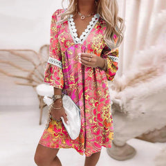 Miriam - Kleid - Bedruckt in Rosa