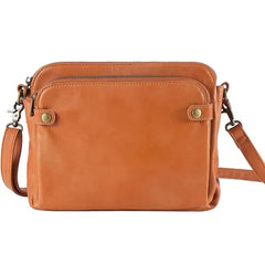 Praktische Damen-Schultertasche aus elegantem, strapazierfähigem Stoff in Braun