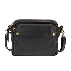 Praktische Damen-Schultertasche aus elegantem, strapazierfähigem Stoff in Schwarz