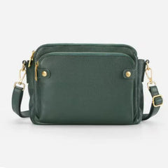 Praktische Damen-Schultertasche aus elegantem, strapazierfähigem Stoff in Grün