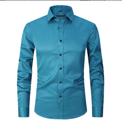 Normand - Langärmliges Hemd - Eleganter Formaler Stil in Seeblau