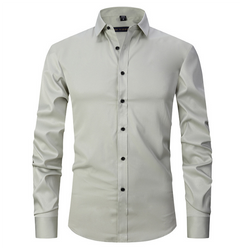 Normand - Langärmliges Hemd - Eleganter Formaler Stil in Hellgrau