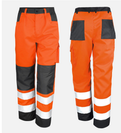 Lennon - Reflektierende Streifenhose - Sicherheits-Arbeitskleidung in Orange