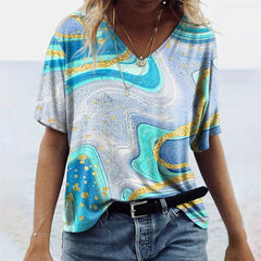Regina - Originelles Damen-T-Shirt im Boho-Stil in Gletscher