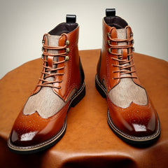 Robert - Premium Oxford Leather Boots for Comfort and Style in Braun