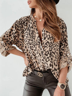 Rosalie - Trendige Bluse im Leo-Muster in Aprikose