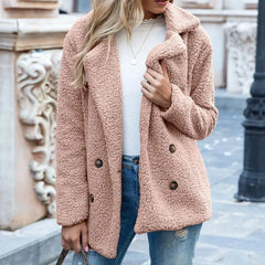 Talia - Kurze Teddyjacke in Rosa