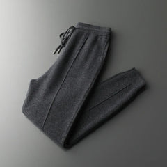 Turin Merino Wool Trousers in Dark Gray