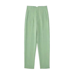 Maryanne - Formelle Cropped-Hose - Hochtaillierter Stil in Minze