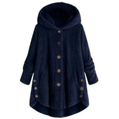 Stylische Fleece Jacke für Damen | Mit Kapuze in Marineblau