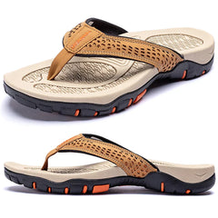 Ergonomische Herren Slipper, bequem und stützend in Khaki
