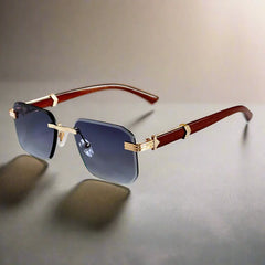 Edda | Randlose Premium-Sonnenbrille in Grau