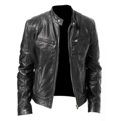 Herren Stilvolle Premium Bikerjacke | Lässig in Schwarz