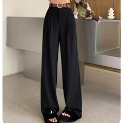 Aimie – Hose mit weitem Bein – Klassisch hohe Taille in Schwarz