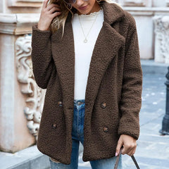 Talia - Kurze Teddyjacke in Braun