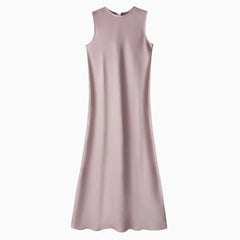 Elegantes Satinkleid - Stricktop-Kombinationsset in Rosa Glanz Satin