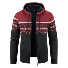 Julian | Vintage Cardigan mit Reißverschluss in Burgunder