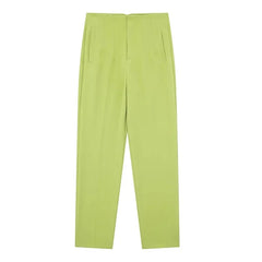 Maryanne - Formelle Cropped-Hose - Hochtaillierter Stil in Limette