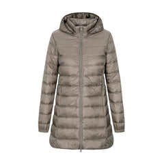 Damen Winter Daunen Jacke | Mit Kapuze in Khaki