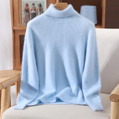 Marlowe Mink Cashmere Knit in Blue