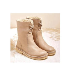Amanda – Winterstiefel im Vintage-Stil – Fellgefüttert in Beige