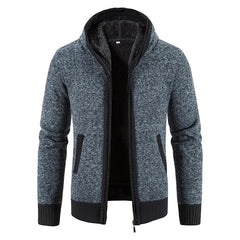 Julian | Vintage Cardigan mit Reißverschluss in Grau-Blau