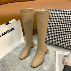 Marinella - Kniehohe Stiefel - Wintermode in Khaki