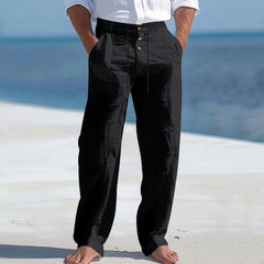 Linen Summer Pants in Black
