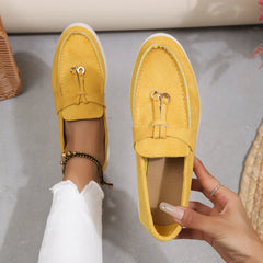 Kendy - Loafer aus Segeltuch - Knoten und Charme Detail in Gelb