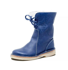 Amanda – Winterstiefel im Vintage-Stil – Fellgefüttert in Blau