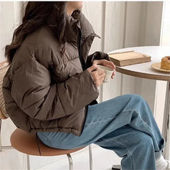 Dasha - Pufferjacke - Gekürzter Schnitt in Kaffee