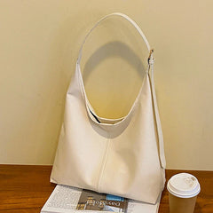 Leyna - Leder-Tote-Tasche - Großes Fassungsvermögen in Weiß