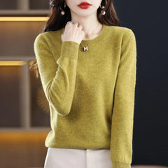 Stefani - Kaschmirpullover mit Rundhalsausschnitt in Gold