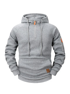 Mason | Sportive Zip-Hoodie in Hellgrau